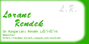 lorant rendek business card